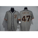 Men's Majestic San Francisco Giants #47 Johnny Cueto Authentic Grey Cool Base MLB Jersey