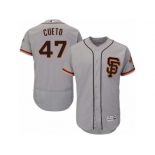 Men's Majestic San Francisco Giants #47 Johnny Cueto Gray Flexbase Authentic Collection MLB Jersey