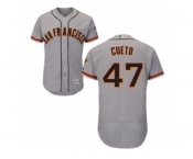 Men's Majestic San Francisco Giants #47 Johnny Cueto Grey Flexbase Authentic Collection MLB Jersey