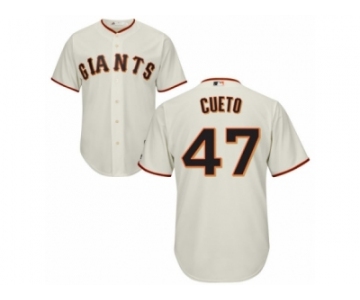 Men's Majestic San Francisco Giants #47 Johnny Cueto Replica Cream Home Cool Base MLB Jersey