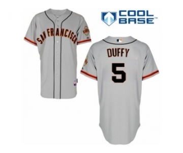 Men's Majestic San Francisco Giants #5 Matt Duffy Replica Grey Road Cool Base MLB Jersey