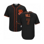 Men's Majestic San Francisco Giants #7 Aaron Hill Authentic Black Team Logo Fashion Cool Base MLB Jersey