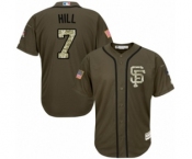 Men's Majestic San Francisco Giants #7 Aaron Hill Authentic Green Salute to Service MLB Jersey