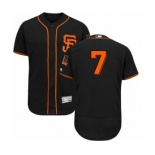 Men's Majestic San Francisco Giants #7 Aaron Hill Black Flexbase Authentic Collection MLB Jersey