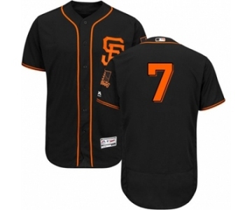 Men's Majestic San Francisco Giants #7 Aaron Hill Black Flexbase Authentic Collection MLB Jersey