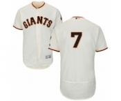 Men's Majestic San Francisco Giants #7 Aaron Hill Cream Flexbase Authentic Collection MLB Jersey