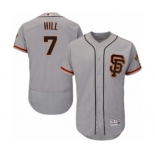 Men's Majestic San Francisco Giants #7 Aaron Hill Gray Flexbase Authentic Collection MLB Jersey