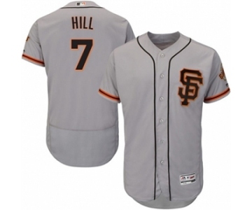 Men's Majestic San Francisco Giants #7 Aaron Hill Gray Flexbase Authentic Collection MLB Jersey