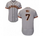 Men's Majestic San Francisco Giants #7 Aaron Hill Grey Flexbase Authentic Collection MLB Jersey