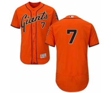 Men's Majestic San Francisco Giants #7 Aaron Hill Orange Flexbase Authentic Collection MLB Jersey