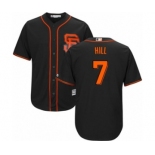 Men's Majestic San Francisco Giants #7 Aaron Hill Replica Black Alternate Cool Base MLB Jersey