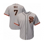 Men's Majestic San Francisco Giants #7 Aaron Hill Replica Grey Road 2 Cool Base MLB Jersey