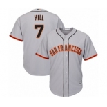 Men's Majestic San Francisco Giants #7 Aaron Hill Replica Grey Road Cool Base MLB Jersey