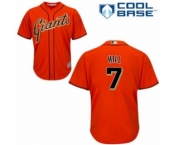 Men's Majestic San Francisco Giants #7 Aaron Hill Replica Orange Alternate Cool Base MLB Jersey