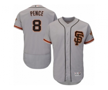 Men's Majestic San Francisco Giants #8 Hunter Pence Gray Flexbase Authentic Collection MLB Jersey