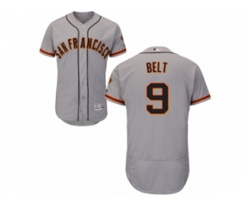 Men's Majestic San Francisco Giants #9 Brandon Belt Grey Flexbase Authentic Collection MLB Jersey