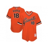 Men's Mitchell and Ness San Francisco Giants #18 Duane Kuiper Replica Orange Throwback MLB Jersey