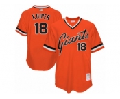 Men's Mitchell and Ness San Francisco Giants #18 Duane Kuiper Replica Orange Throwback MLB Jersey