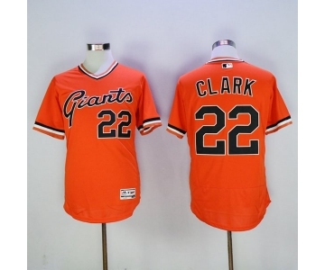 Men's San Francisco Giants #22 Will Clark Majestic Orange 1978 Turn Back The Clock Flex Base Jersey