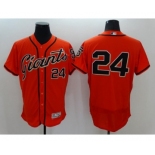 Men's San Francisco Giants #24 Willie Mays Majestic Orange Flexbase Authentic Collection Player Jersey