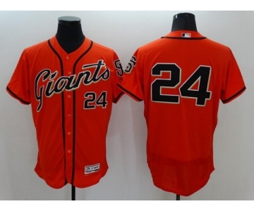 Men's San Francisco Giants #24 Willie Mays Majestic Orange Flexbase Authentic Collection Player Jersey