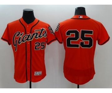 Men's San Francisco Giants #25 Barry Bonds Majestic Orange Flexbase Authentic Collection Player Jersey