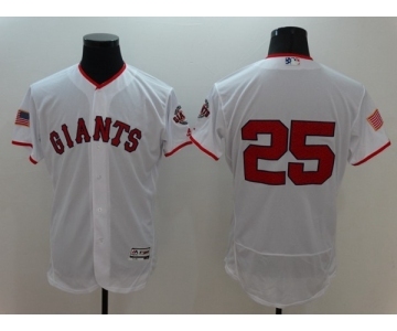 Men's San Francisco Giants #25 Barry Bonds Majestic White Fashion Stars & Stripes Flex Base Player Jersey