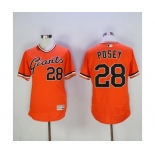 Men's San Francisco Giants #28 Buster Posey Majestic Orange 1978 Turn Back The Clock Flex Base Jersey