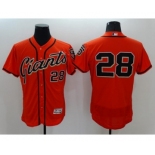 Men's San Francisco Giants #28 Buster Posey Majestic Orange Flexbase Authentic Collection Player Jersey