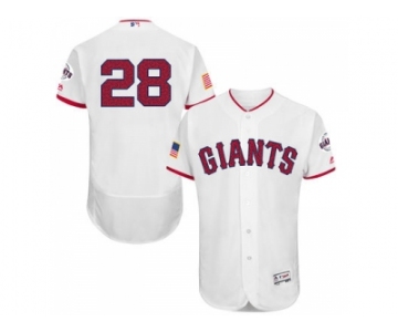 Men's San Francisco Giants #28 Buster Posey White Stitched 2016 Fashion Stars & Stripes Flex Base Baseball Jersey