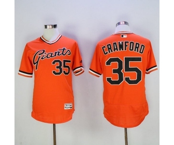 Men's San Francisco Giants #35 Brandon Crawford Majestic Orange 1978 Turn Back The Clock Flex Base Jersey