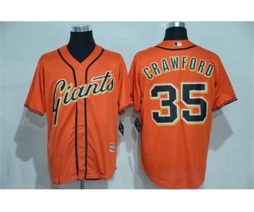 Men's San Francisco Giants #35 Brandon Crawford Majestic Orange Cool Base Player Jersey