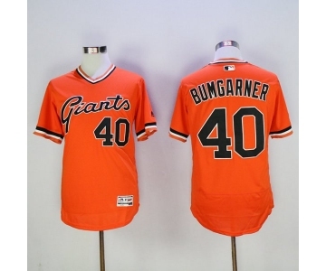 Men's San Francisco Giants #40 Madison Bumgarner Majestic Orange 1978 Turn Back The Clock Flex Base Jersey