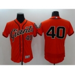 Men's San Francisco Giants #40 Madison Bumgarner Majestic Orange Flexbase Authentic Collection Player Jersey