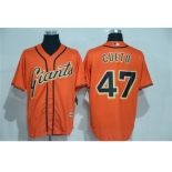 Men's San Francisco Giants #47 Johnny Cueto Majestic Orange Cool Base Player Jersey