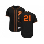 San Francisco Giants #21 Deion Sanders Black Flexbase Authentic Collection Alternate Stitched MLB Jersey