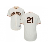 San Francisco Giants #21 Deion Sanders Cream Flexbase Authentic Collection Stitched MLB Jersey