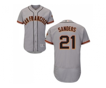 San Francisco Giants #21 Deion Sanders Grey Flexbase Authentic Collection Road Stitched MLB Jersey