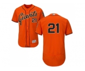 San Francisco Giants #21 Deion Sanders Orange Flexbase Authentic Collection Stitched MLB Jersey