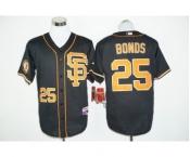 San Francisco Giants #25 Barry Bonds Black whith Gold Cool Base Stitched MLB Jersey