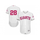 San Francisco Giants #28 Buster Posey White Home 2016 Mother's Day Flex Base Jersey