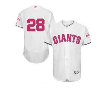 San Francisco Giants #28 Buster Posey White Home 2016 Mother's Day Flex Base Jersey