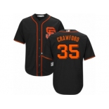 San Francisco Giants #35 Brandon Crawford Authentic Black Alternate Cool Base MLB Jersey