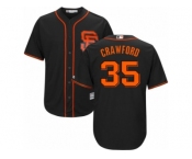 San Francisco Giants #35 Brandon Crawford Authentic Black Alternate Cool Base MLB Jersey