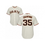 San Francisco Giants #35 Brandon Crawford Authentic Cream Home Cool Base MLB Jersey