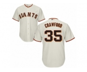 San Francisco Giants #35 Brandon Crawford Authentic Cream Home Cool Base MLB Jersey