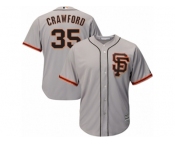 San Francisco Giants #35 Brandon Crawford Authentic Grey Road 2 Cool Base MLB Jersey