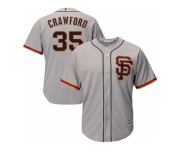 San Francisco Giants #35 Brandon Crawford Authentic Grey Road 2 Cool Base MLB Jersey