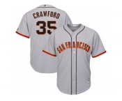 San Francisco Giants #35 Brandon Crawford Authentic Grey Road Cool Base MLB Jersey