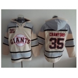 San Francisco Giants #35 Brandon Crawford Cream Sawyer Hooded Sweatshirt MLB Hoodie